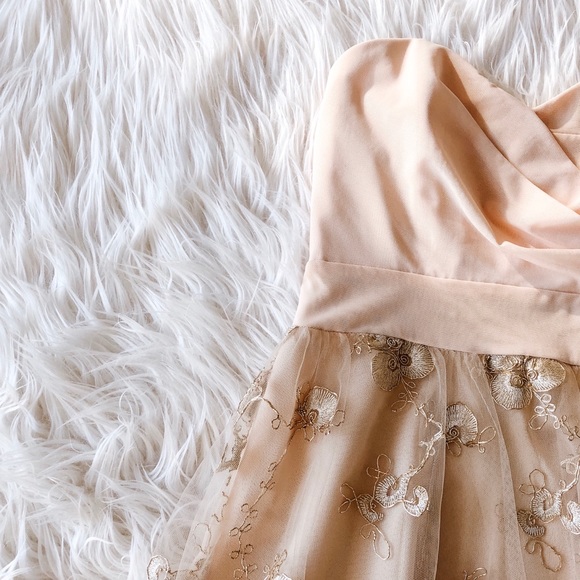 Peach & Gold Dress - Picture 2 of 4